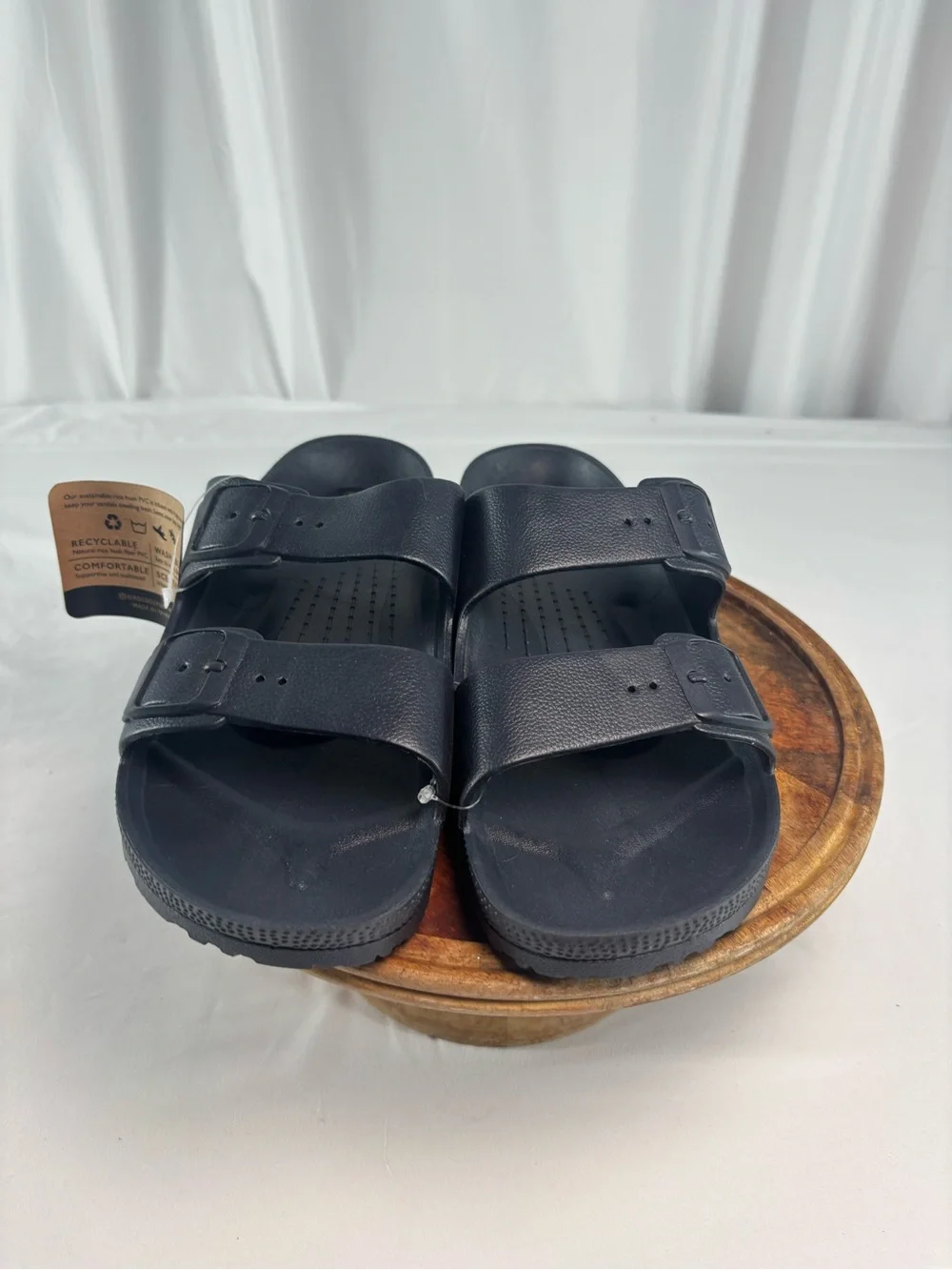 TECS Men's Size 13 Double Strap Comfort Sandals NWT Black